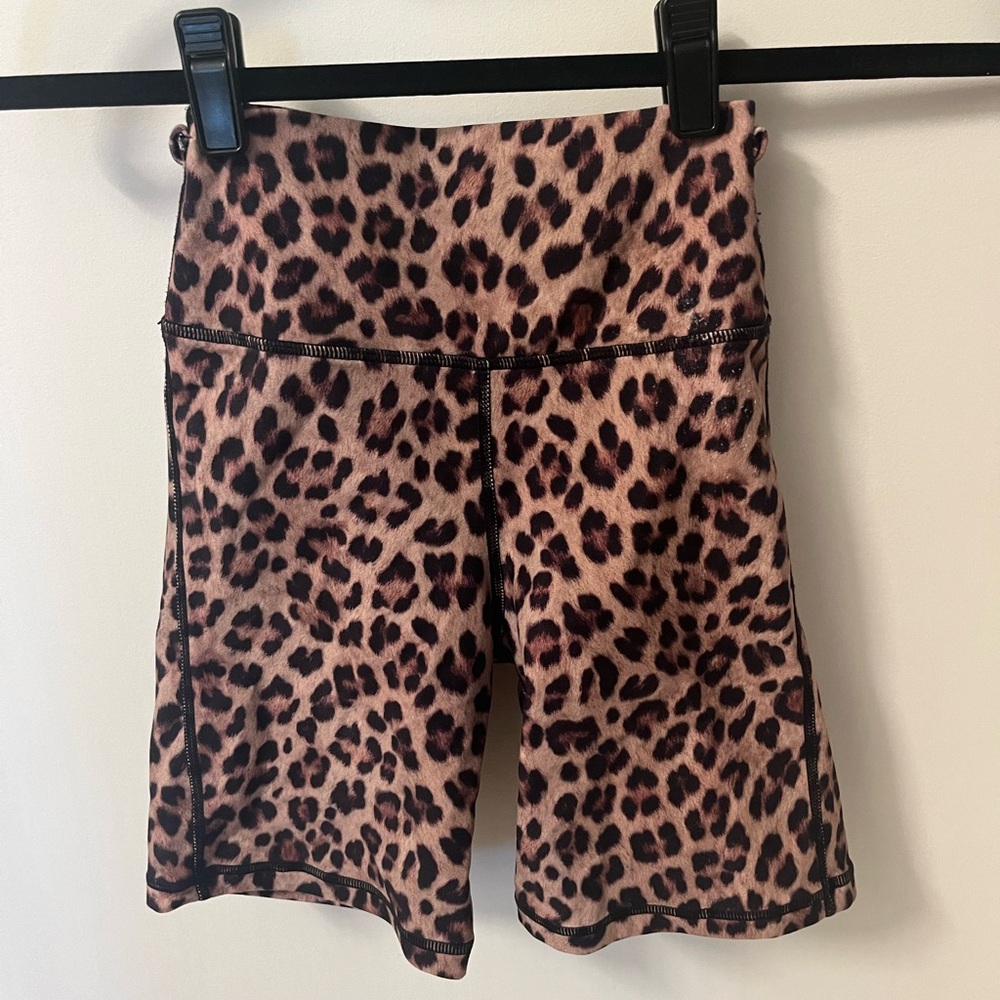 Weworewhat Black Brown Cheetah Bike Shorts